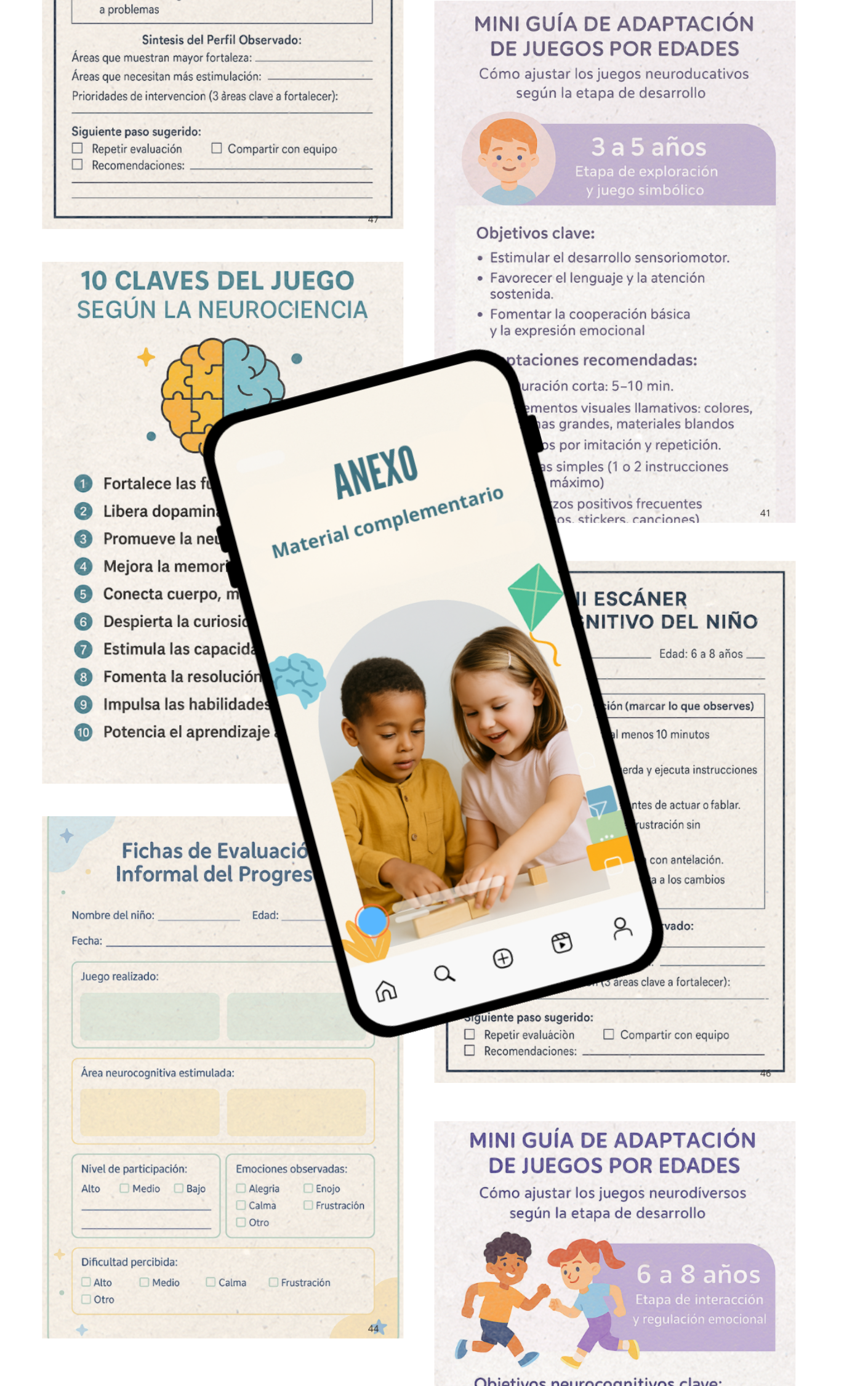 Desarrollo Infantil a través del movimiento: 50 juegos + Guía de observación del juego infantil + imprimibles  + anexo con planillas e infografía -Ebook-
